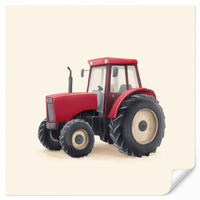 KINDERTAPETE - Traktor - Minimalistisch - Illustration - Rot - 280x260 cm - Rot, Papier (280/260cm) - OnlyWow