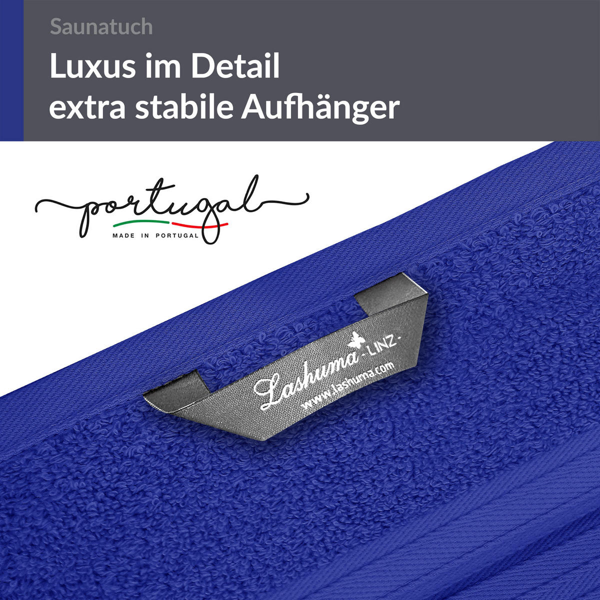 BADETUCH Linz Königs Blau 100x200 cm - Dunkelblau, Textil (100/200cm) - Lashuma