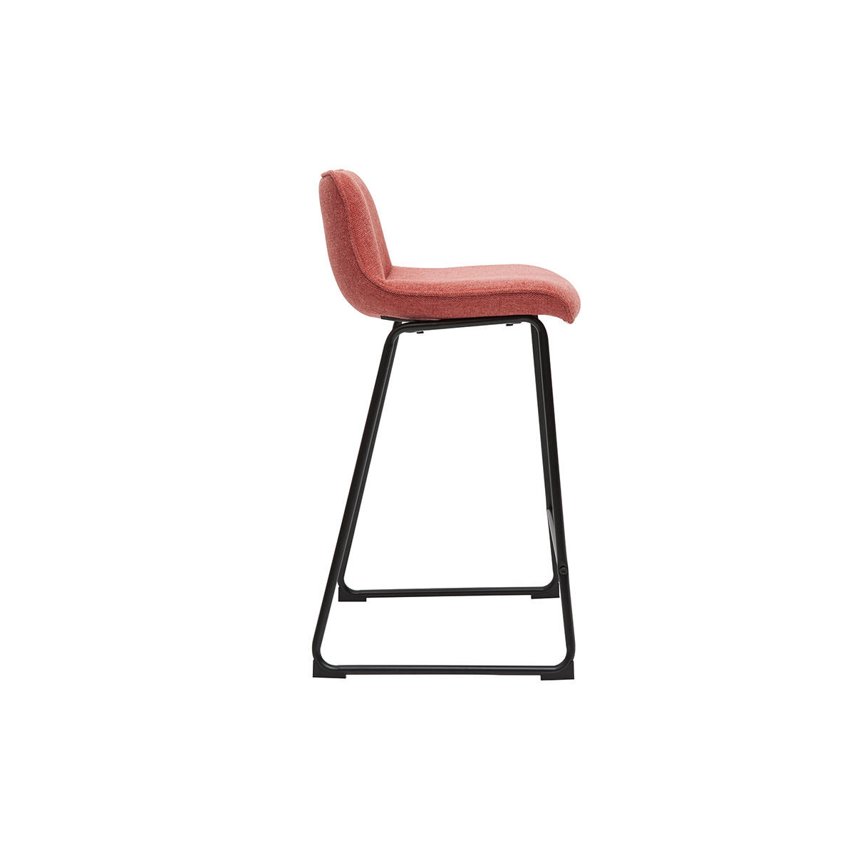 BARHOCKER Terracotta Stoff Samteffekt Metall H65 cm 2er-Set BOOST - Terracotta, Textil (45/82.5/49.5cm) - Miliboo