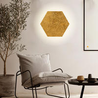 LED-WANDLAMPE Hive Blattgold Ø 45cm - Goldfarben, Metall (45/4.4/45cm) - s.luce