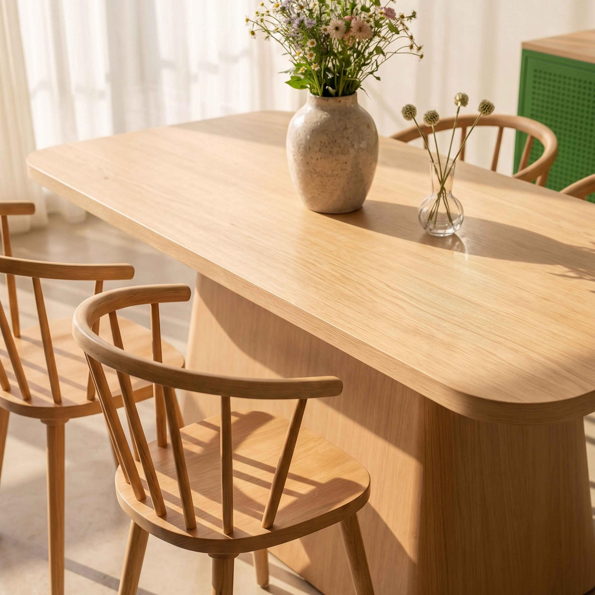 ESSTISCH, helles Holzeffekt - Beige, Holz (90/180/75cm) - Oviala