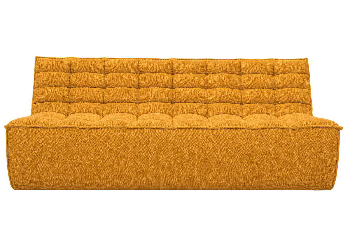 POHOVKA 3místná modulární, plyšová tkanina Pop, Hořčicová, LAZY - žlutá, dřevo (200/76/93cm) - Kaiser Möbel