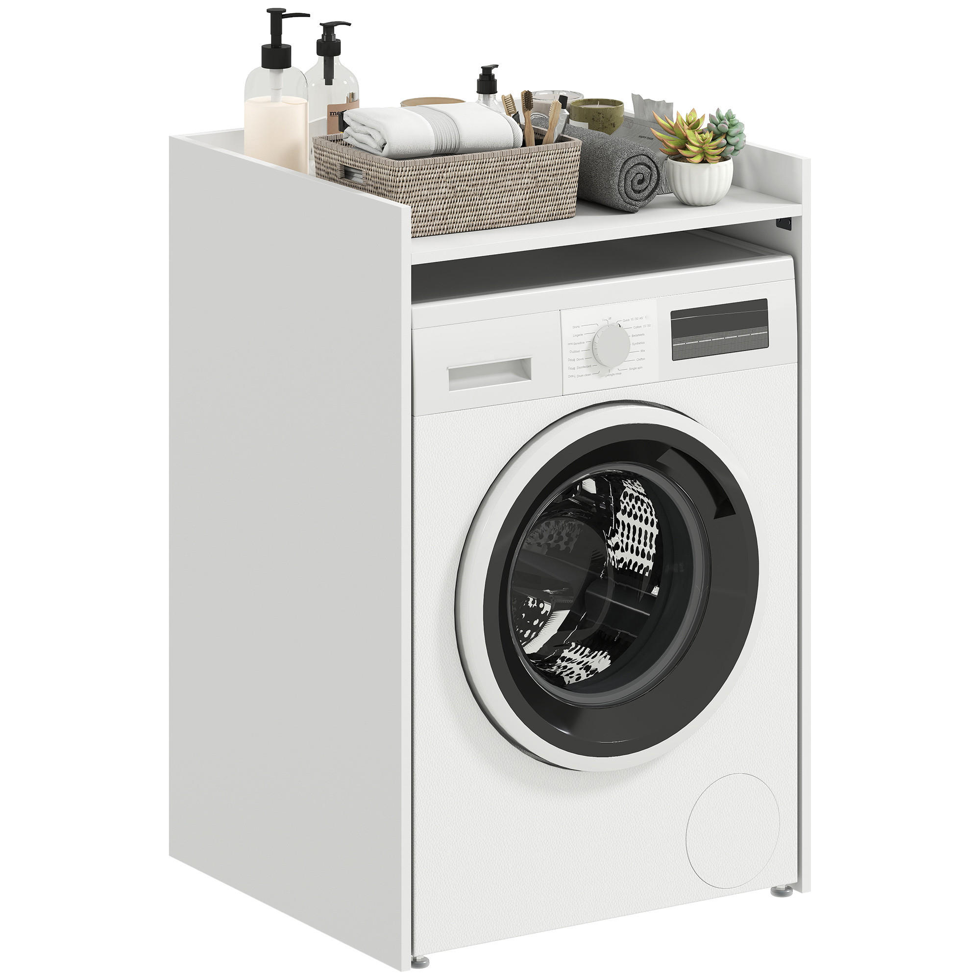 BADEZIMMERSCHRANK DE-08515 mit Waschmaschinenfach Weiß - Weiß, Holzwerkstoff (60/97.5/64cm) - ComfortXL