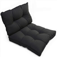 LOUNGEKISSEN Flair Outdoor Sitz 50x50x10cm mit Rücken 50x40x12cm Graphitgrau (2tlg) - Graphitfarben, Textil (50/50cm) - Beautissu 