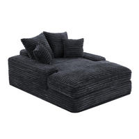 SCHLAFSOFA Luxus-Cord 4 Kissen montagefrei & platzsparend Grey - Dunkelgrau, Kunststoff (137/63/175cm)