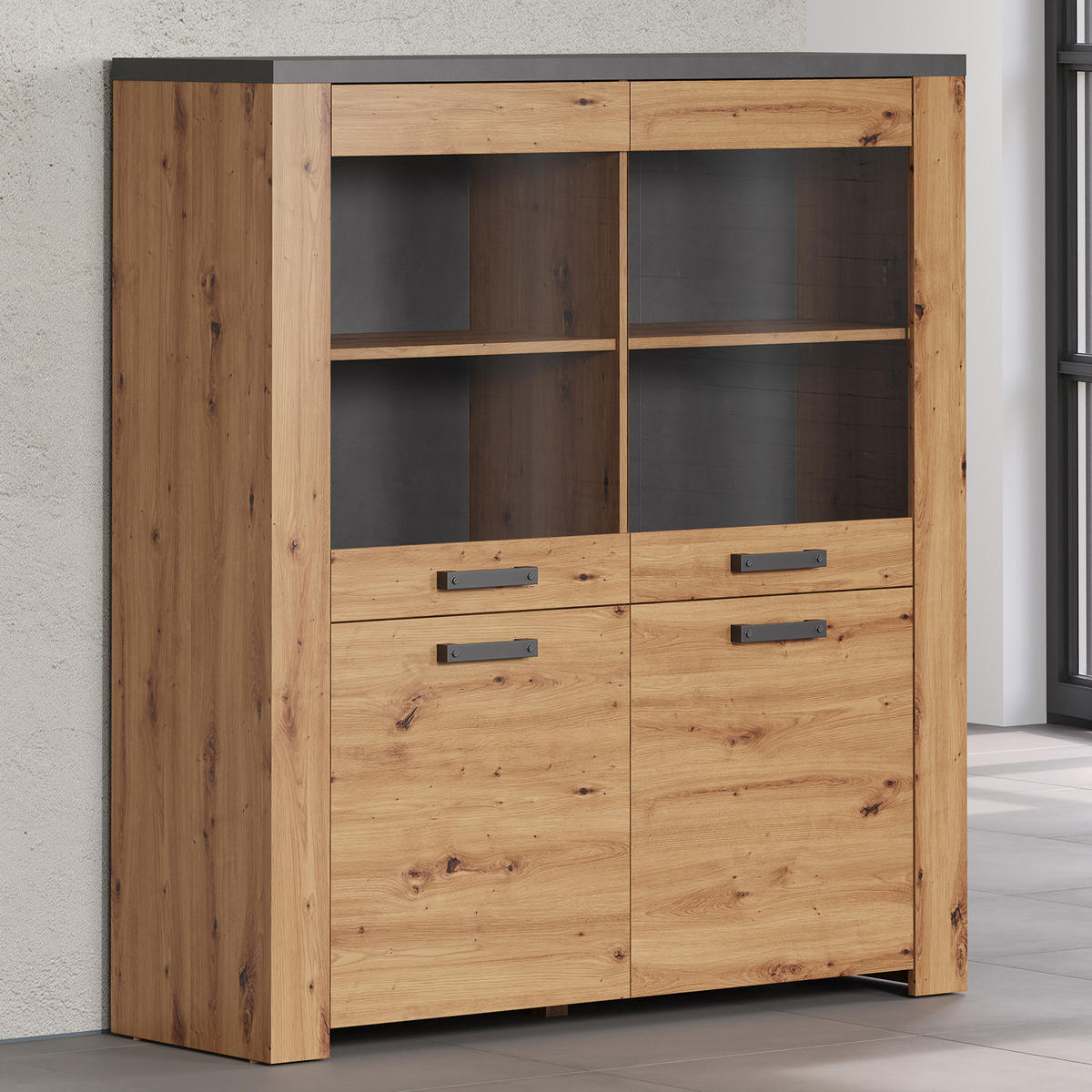 HIGHBOARD Follow Eiche Dekor - Eichefarben, Holzwerkstoff (127/127/139cm) - Trendteam