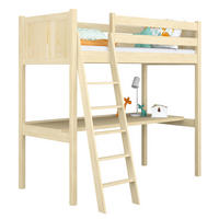HOCHBETT N04 mit Schreibtisch Klare Kiefer 90/180 - Braun, Naturmaterialien/Holz (90/180cm) - N-Wood
