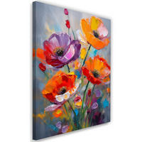WANDBILD mohnblumen in farbe gemalt - Multicolor, Textil (40/60cm) - Feeby