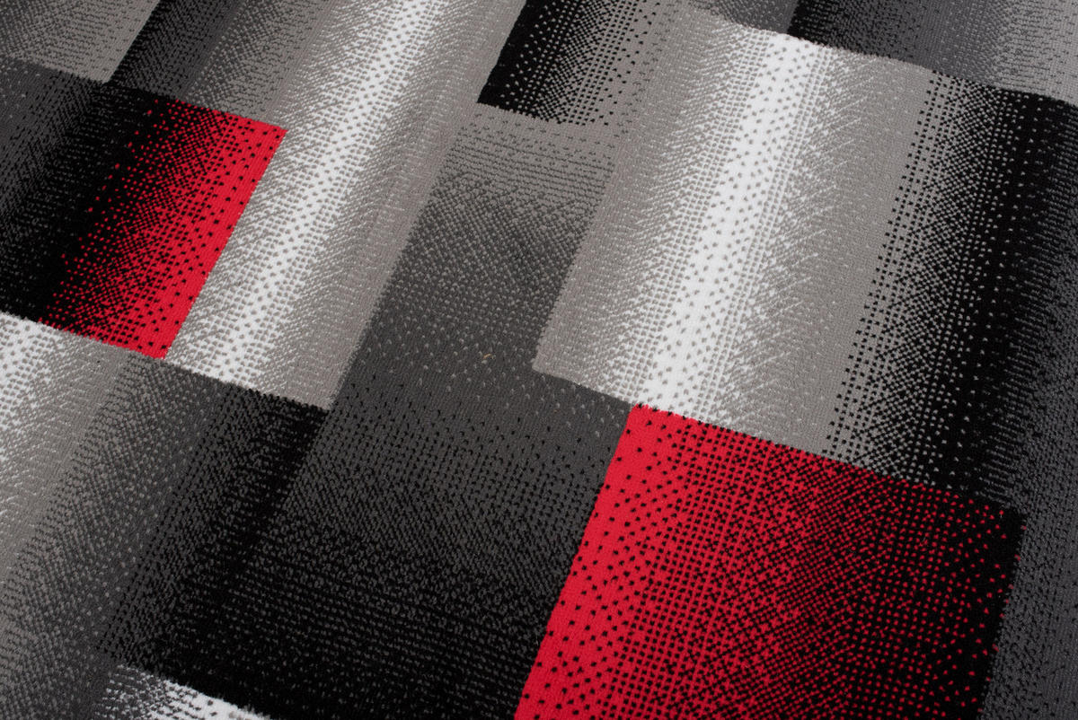 TEPPICH MAYA Rot Vierecke Streifen Verwischt 130/190 cm - Rot, Textil (130/190cm) - Tapiso