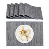 TISCHSET 6-tlg. - Grau, Holz/Textil (30/45/0.3cm) - Relaxdays
