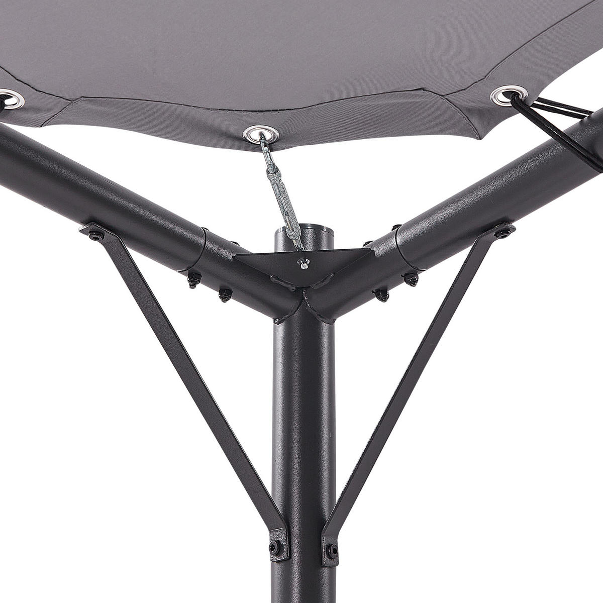 PERGOLA Ocel šedá 300/300 cm Aventine - šedá/černá, plast (300/260/300cm) - Beliani