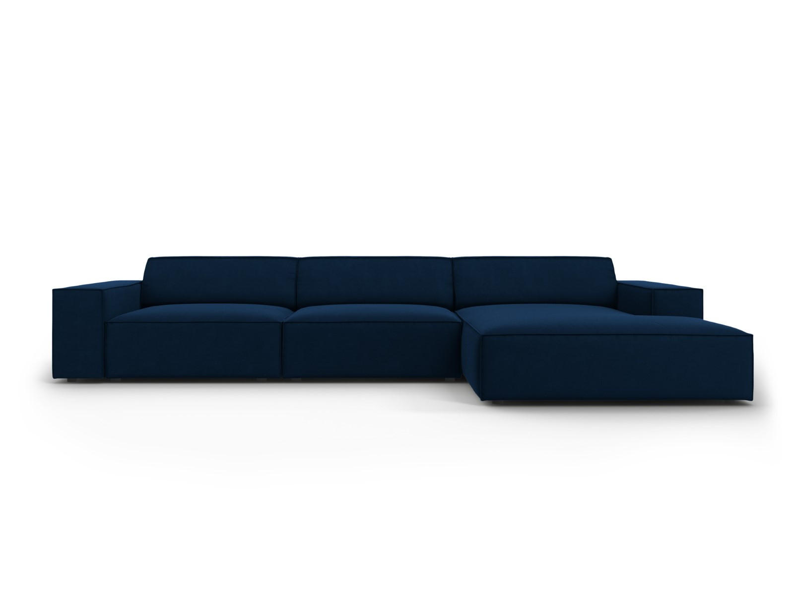 ECKSOFA rechts Jodie aus Samt königsblau 4 Sitzplätze - Blau, Textil (166/284cm) - Micadoni