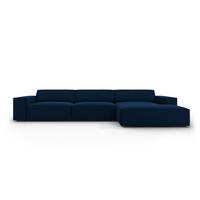 ECKSOFA rechts Jodie aus Samt königsblau 4 Sitzplätze - Blau, Textil (166/284cm) - Micadoni