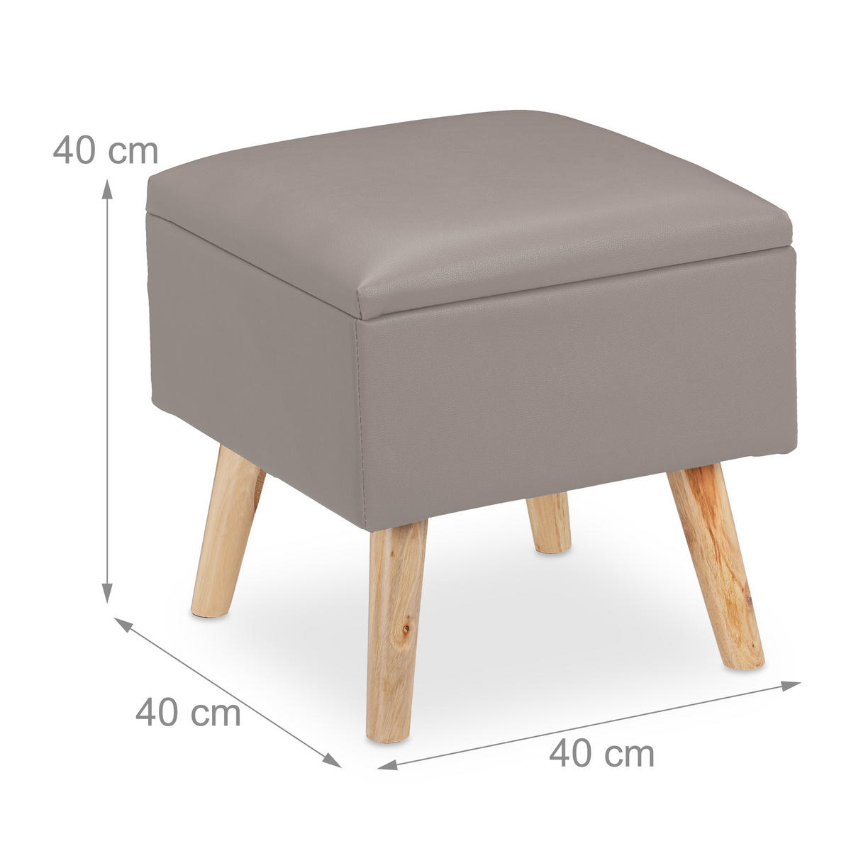 SITZHOCKER - Multicolor, Holz/Holzwerkstoff (40/40/40cm) - Relaxdays