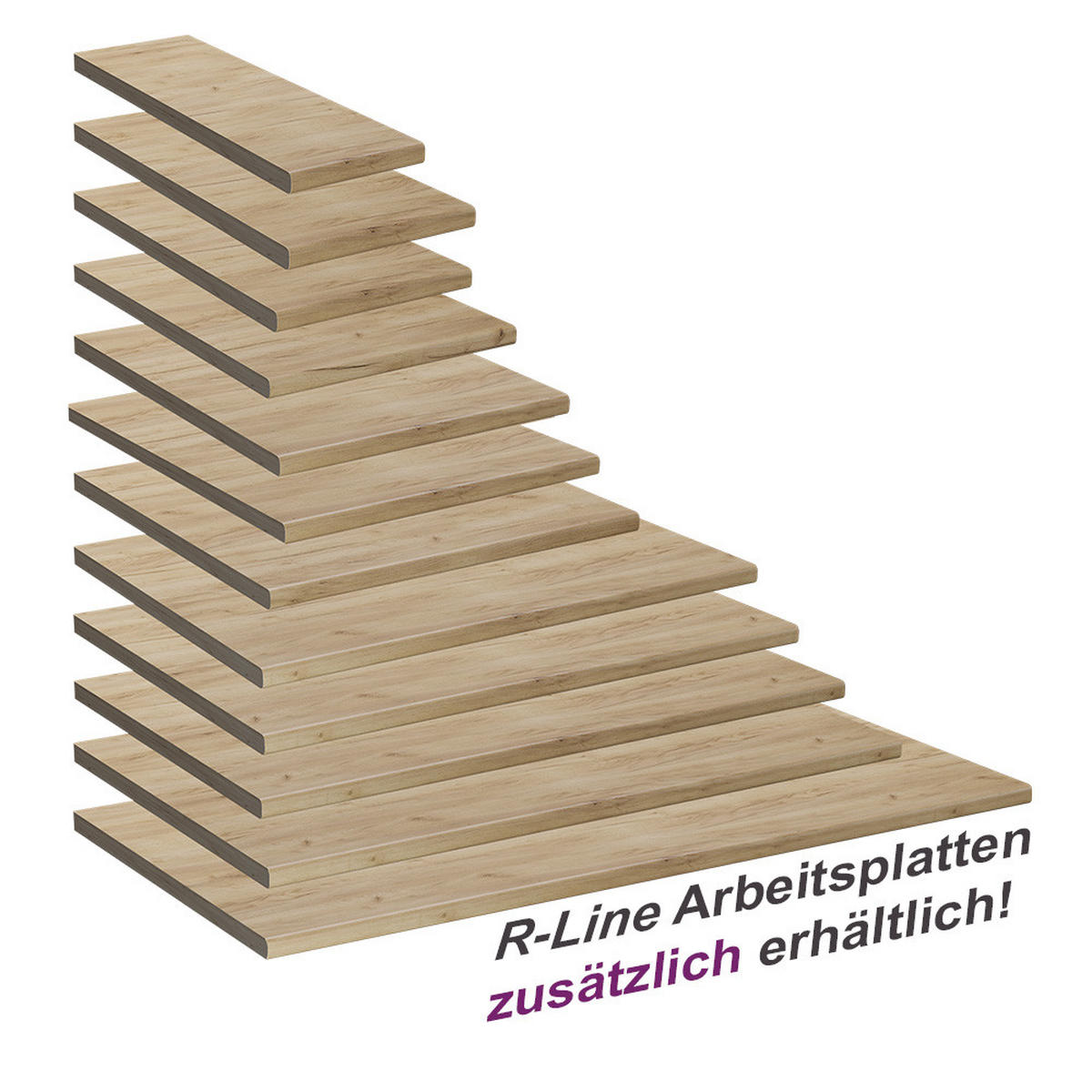 KUCHYŇSKÁ PRACOVNÍ DESKA R-Line Zlatý mocný dub - medově dubová, kompozitní dřevo (50/2.8/60cm) - Vicco