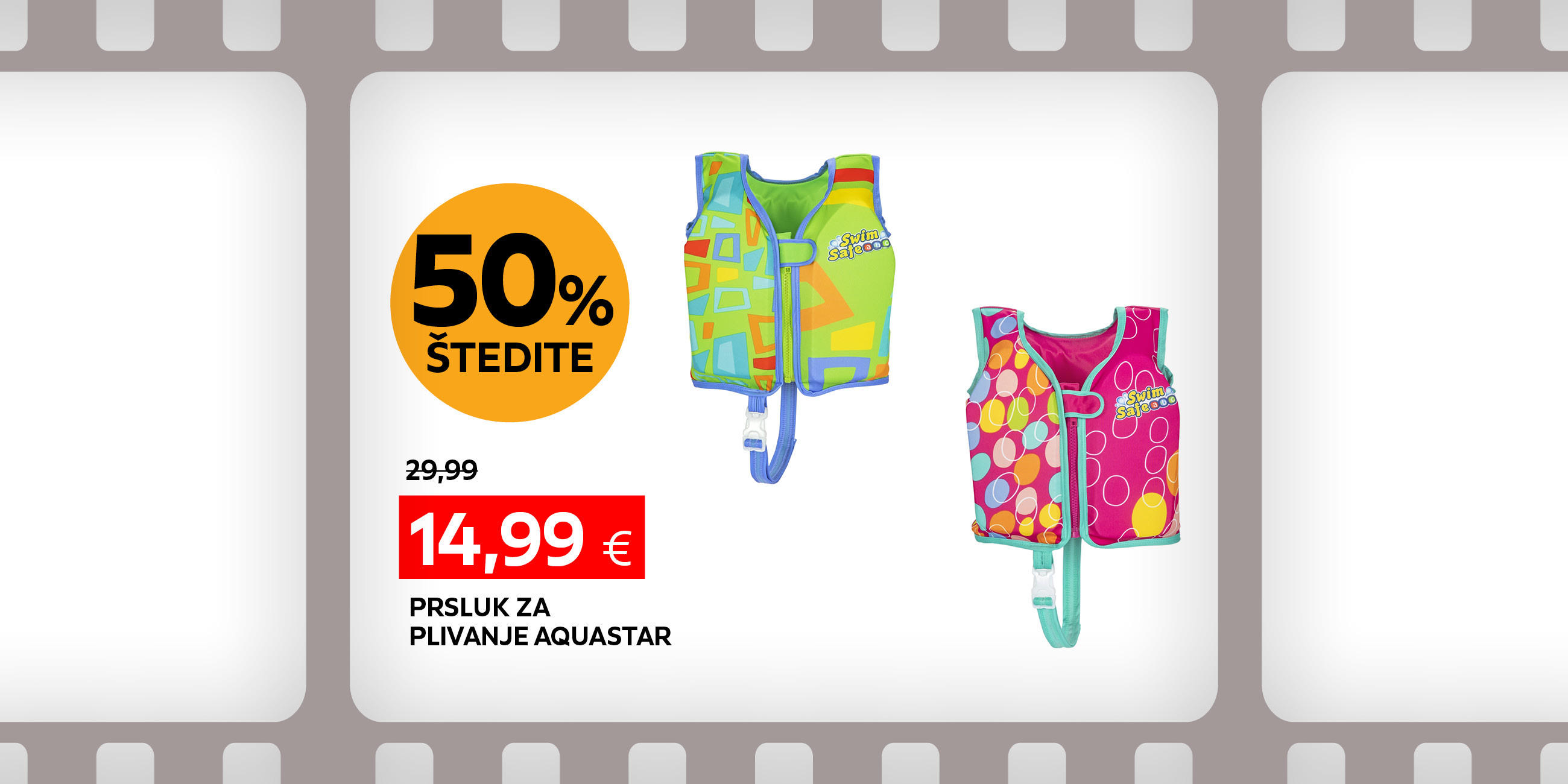 prsluk za plivanje Aquastar umjesto 29,99 € nova cijena 14,99 € Štedite 50%