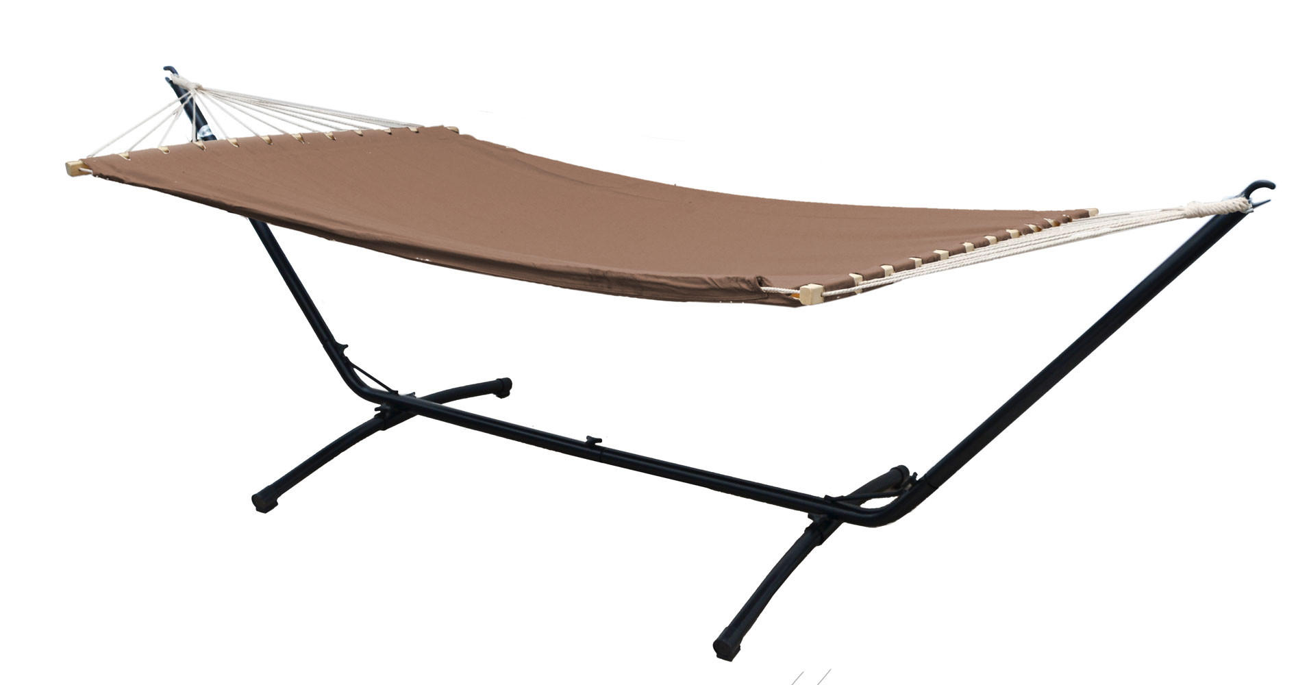 XL HÄNGEMATTE mit Gestell 310/100 cm, Braun/Schwarz - Schwarz, Metall (100/96/310cm) - Amanka