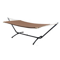 XL HÄNGEMATTE mit Gestell 310/100 cm, Braun/Schwarz - Schwarz, Metall (100/96/310cm) - Amanka