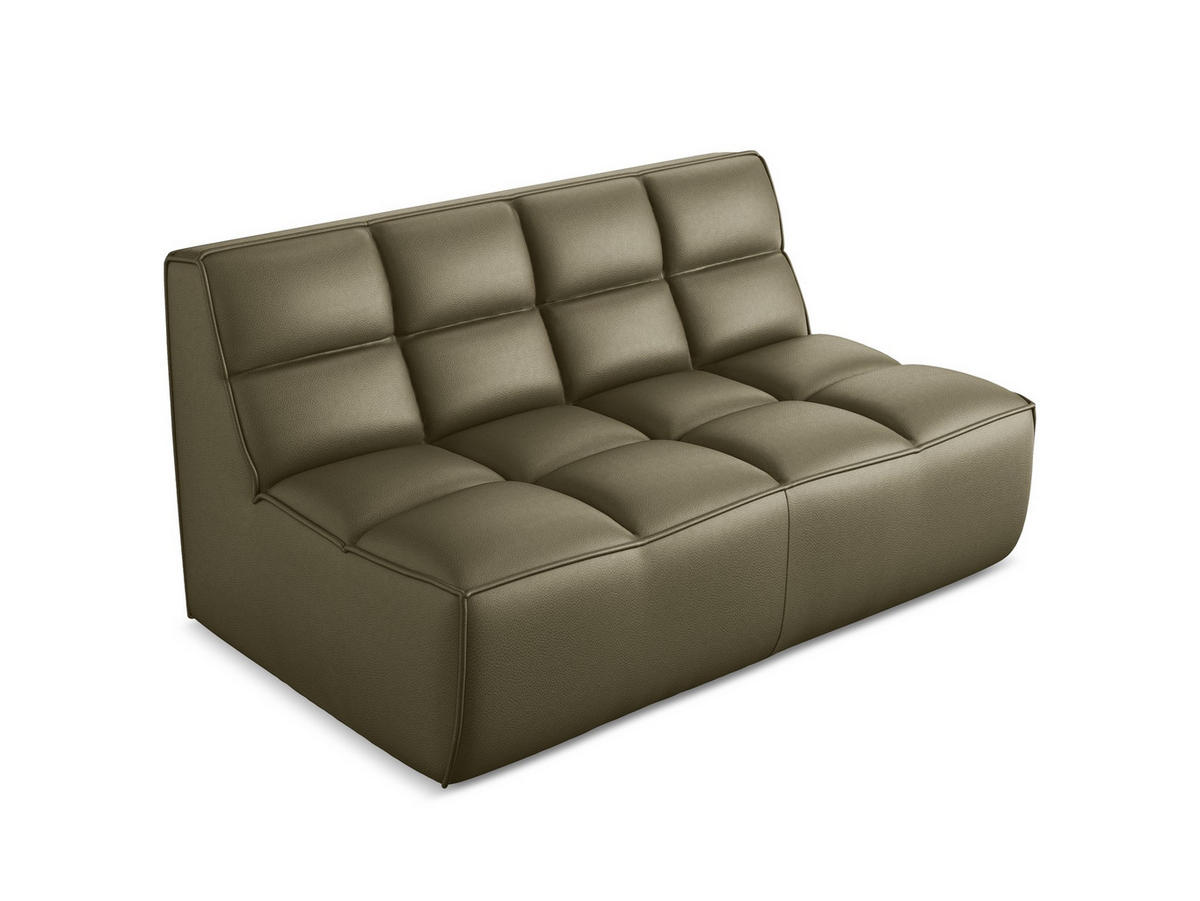 2-SITZER-SOFA Kunstleder Grün - Schwarz/Olivgrün, Leder/Kunststoff (160/75/93cm) - Makamii