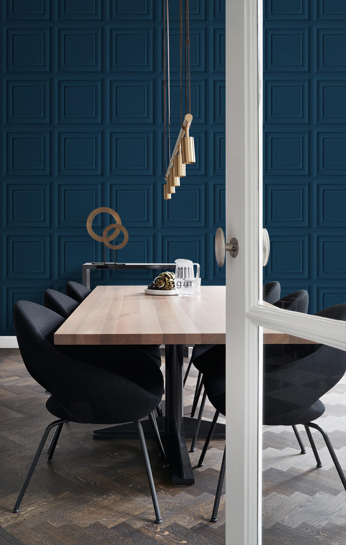 TAPETE Holzwandverkleidung 53 cm x 10.05 m - Blau, Papier (53/1000cm) - Origin Wallcoverings
