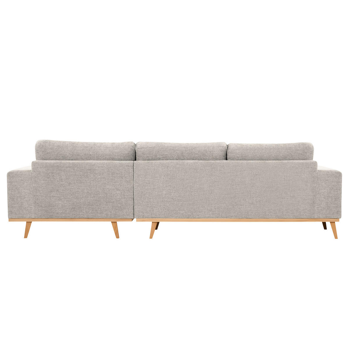 ECKSOFA mit Longchair - Buchefarben/Grau, Buchenholz/Textil (281/153cm) - home24