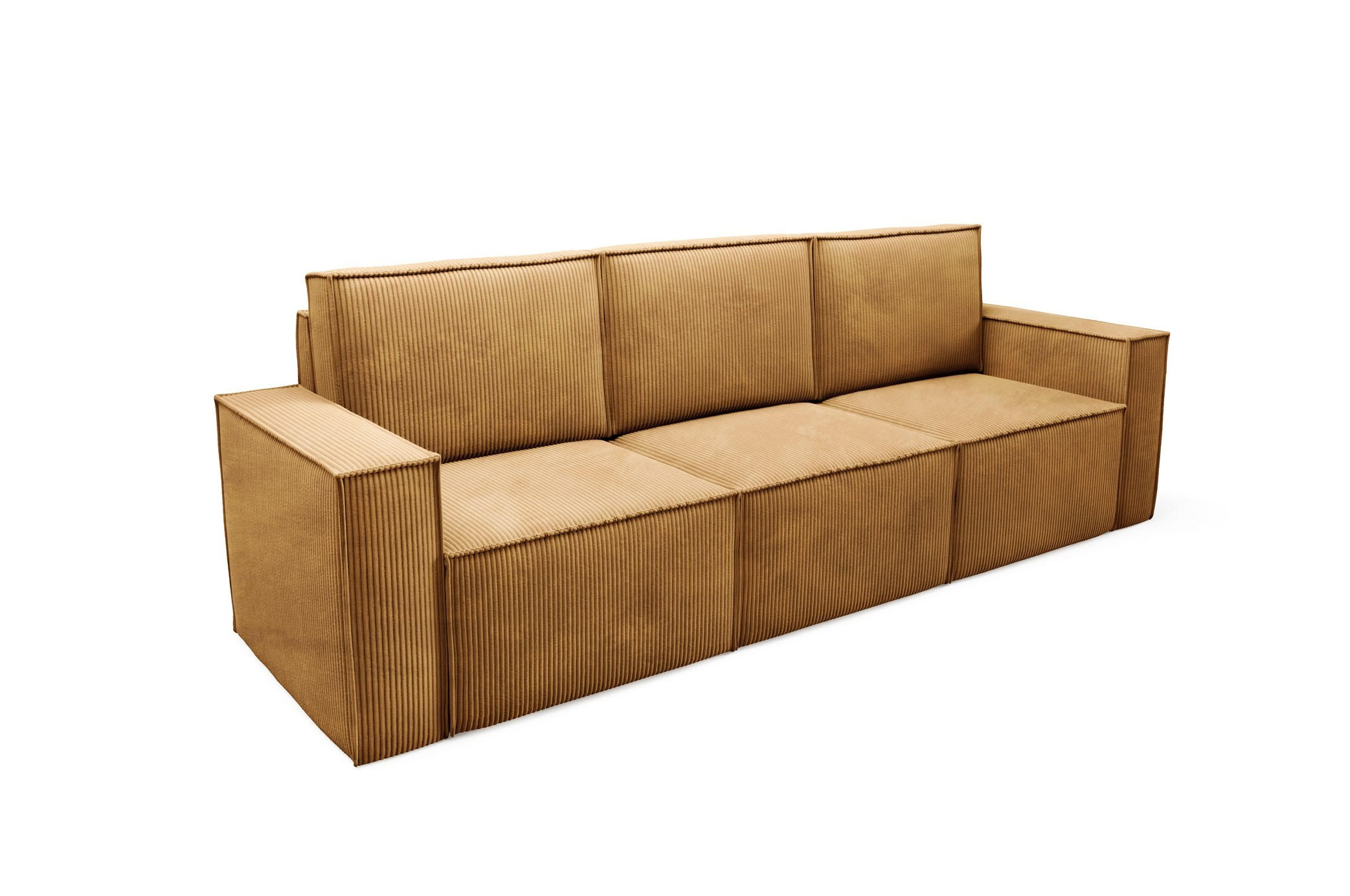 SOFA Orto Gelb, Dreisitzer Polstersofa - Gelb, Holzwerkstoff/Textil (247/93/82cm) - Bettso