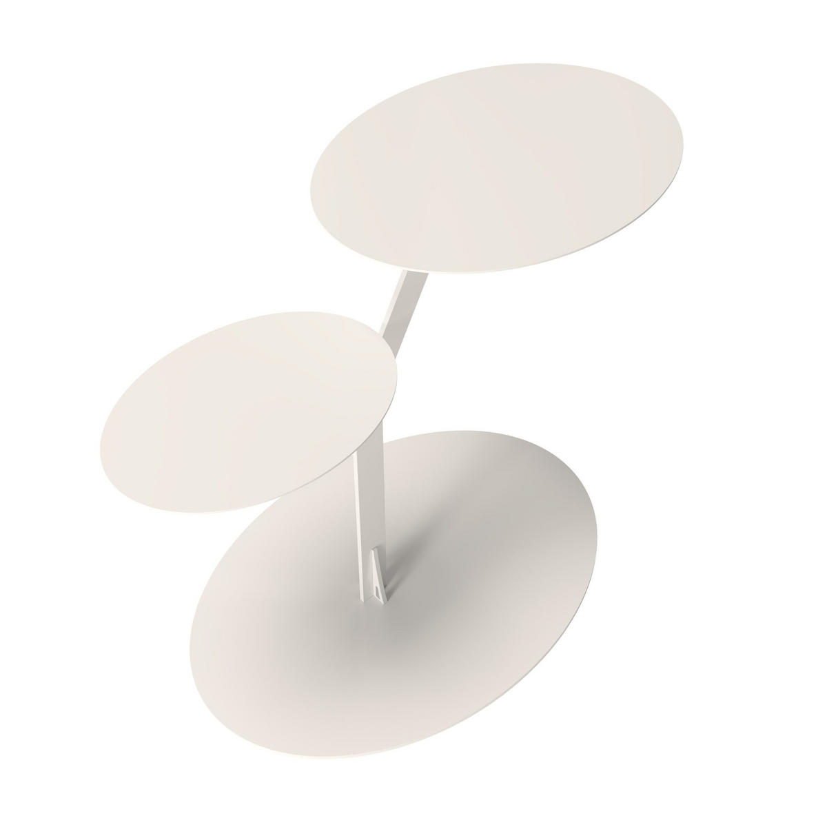 BEISTELLTISCH IROKO mit 2 Ablagen, Metall, Weiß - Weiß, Metall (54/32/44.5cm) - Kayani