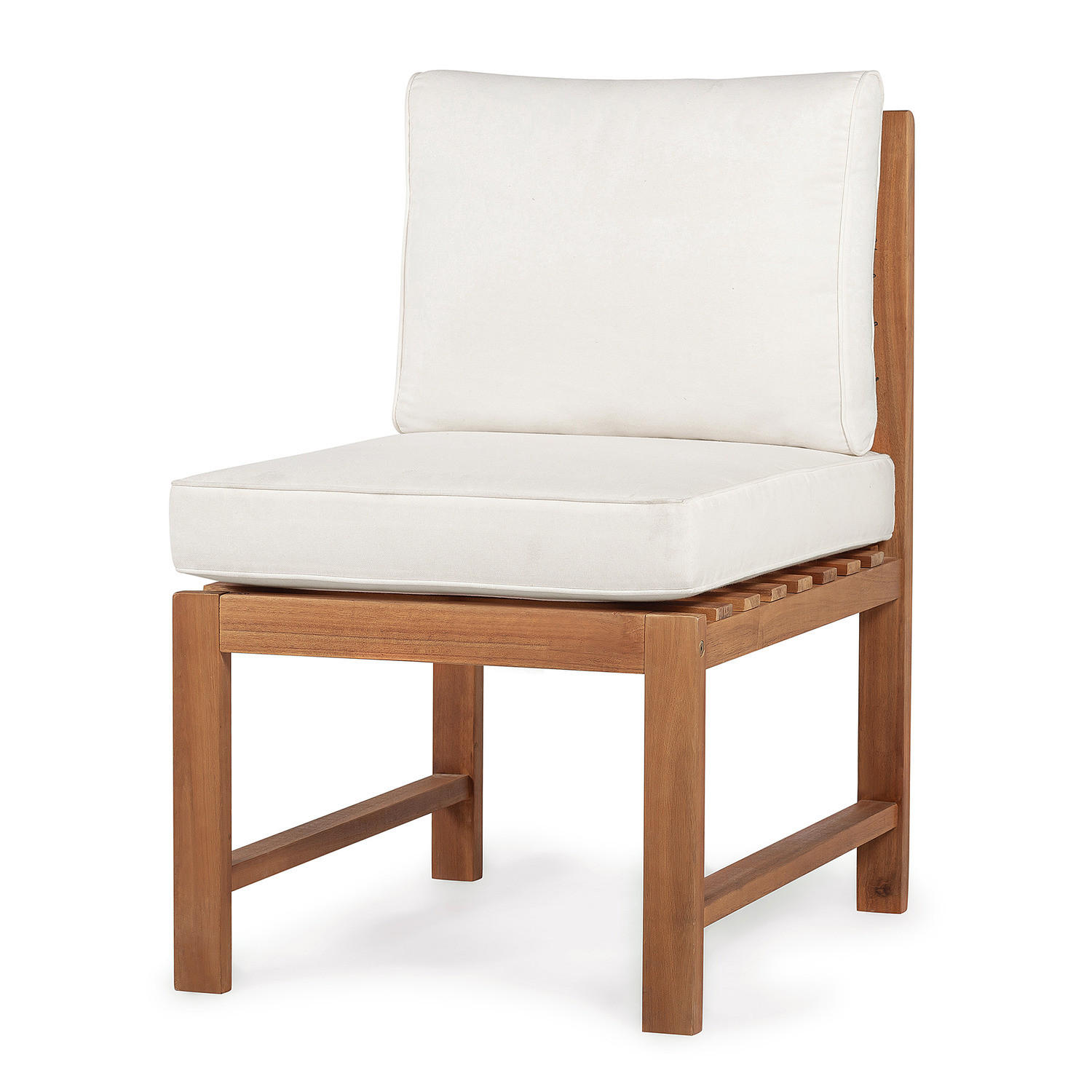 DININGSTUHL - Akazie massiv / Polyester - Braun / Beige - 2er-Set - Beige/Braun, Holz/Textil (53/86/66cm) - home24