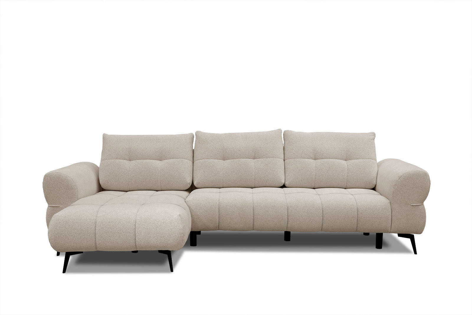 ECKSOFA SALVINI 4-Sitzer, ecru - Ecru/Schwarz, Holzwerkstoff/Textil (158/292cm) - Courtois Laville