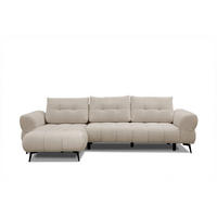 ECKSOFA SALVINI 4-Sitzer, ecru - Ecru/Schwarz, Holzwerkstoff/Textil (158/292cm) - Courtois Laville
