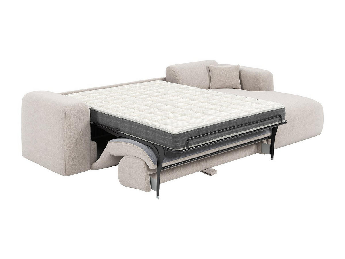 SCHLAFSOFA - 5 Personen - stoff - beige Pogni - Beige, Kunststoff/Textil (299/73/165cm) - Vente-Unique