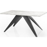 ESSTISCH Vance rechteckig ausziehbar, Grauer Beton 160-260/90/76 cm - Hellgrau/Schwarz, Holzwerkstoff/Metall (160/90/76cm) - WFL GROUP