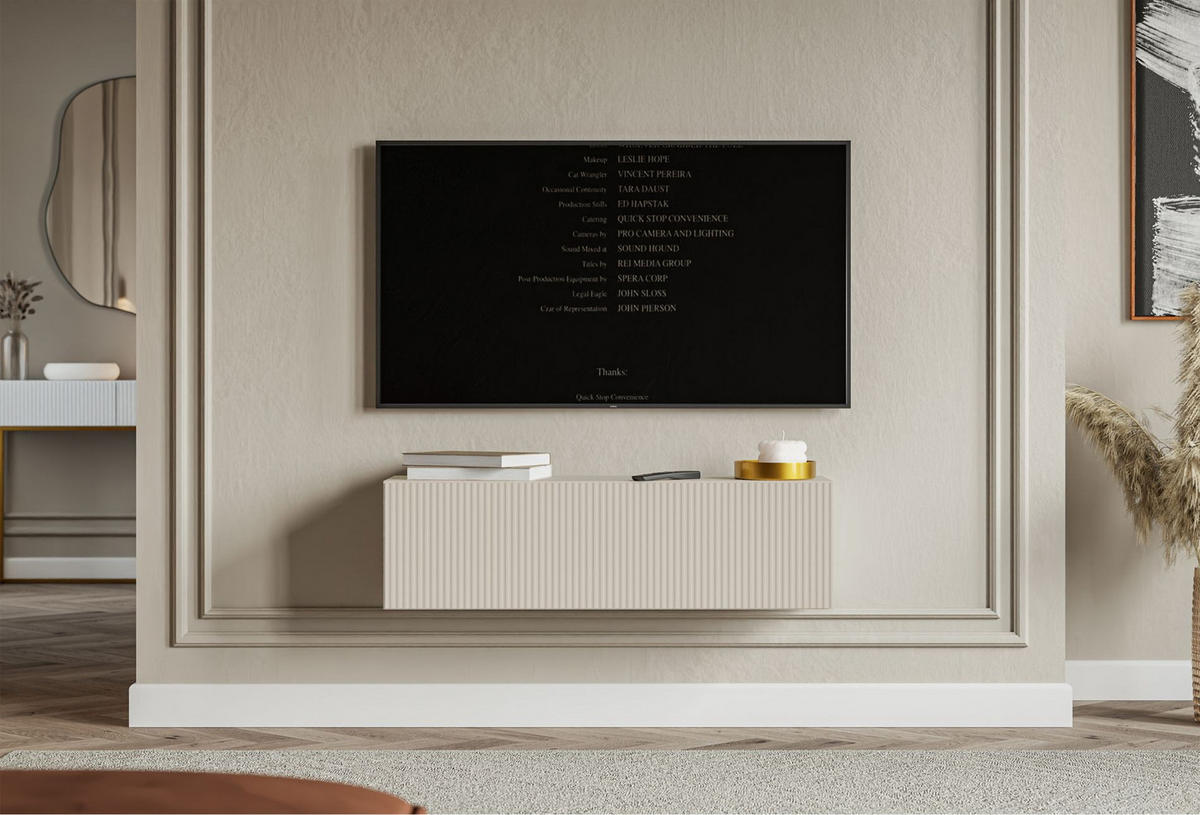 TV-LOWBOARD Veldio hängend Greige 100 cm - Taupe, Holzwerkstoff (100.8/28.5/31.6cm) - Selsey