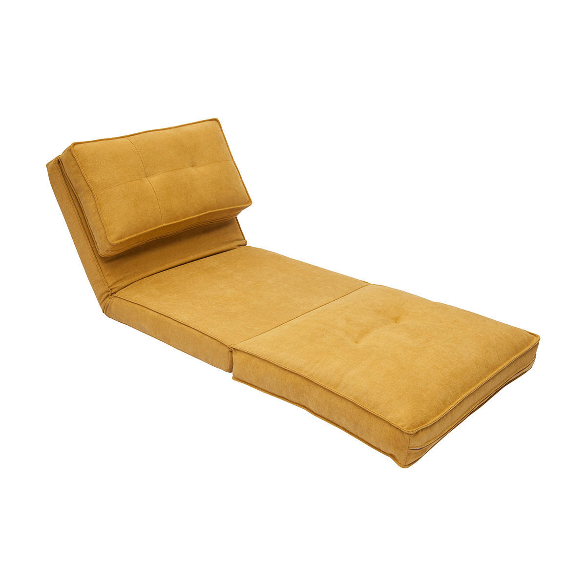 SCHLAFSESSEL 1-Sitzer Stoff Senfgelb Samteffekt SALLY - Gelb, Textil (85/65/74cm) - Miliboo