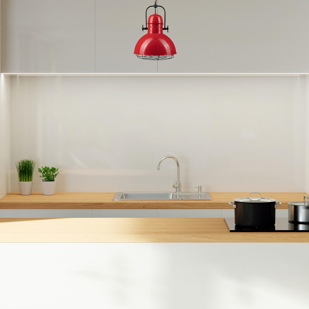 PENDELLEUCHTE Lampe Vintage 40/53 cm - Rot, Metall (40/53cm) - Bamyum