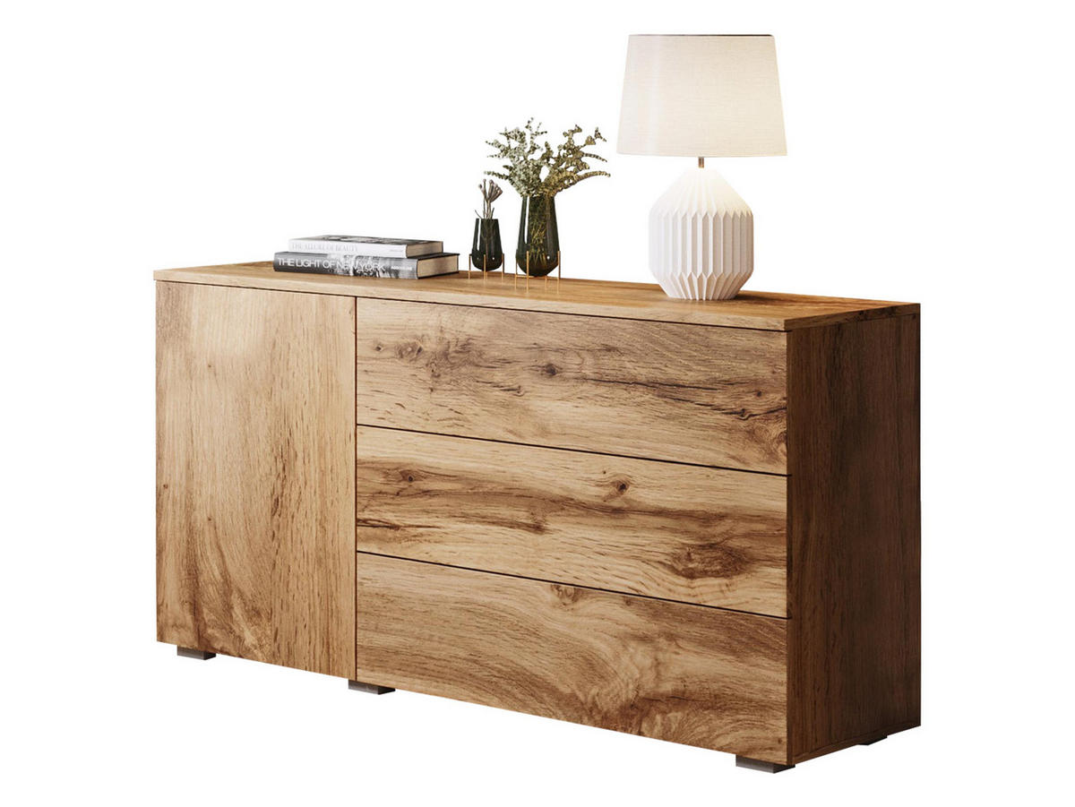 KOMMODE Paris 110 - Eiche Wotan, Holzwerkstoff (111/68/39cm) - MIRJAN24