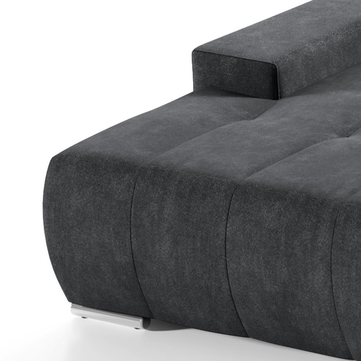 ECKSOFA Jonas 4 Sitzplätze Grau - Grau, Holzwerkstoff (265/185cm) - Petits-meubles