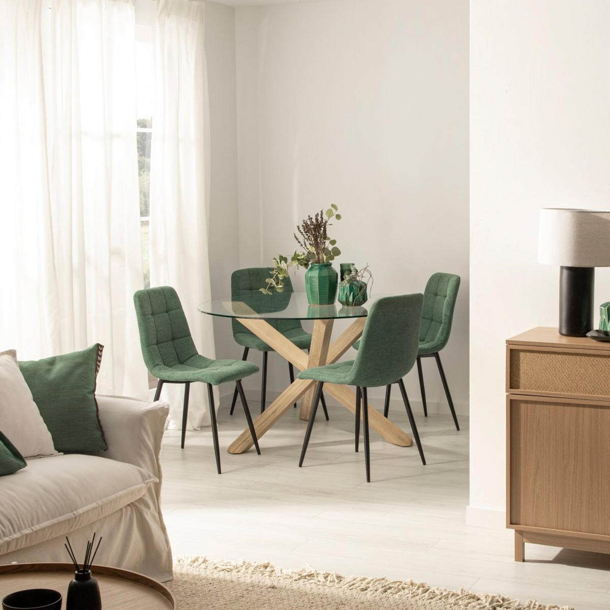 ESSZIMMERSTUHL Ailan Grün 45 cm x 86 cm - Grün, Textil (45/86/55cm)