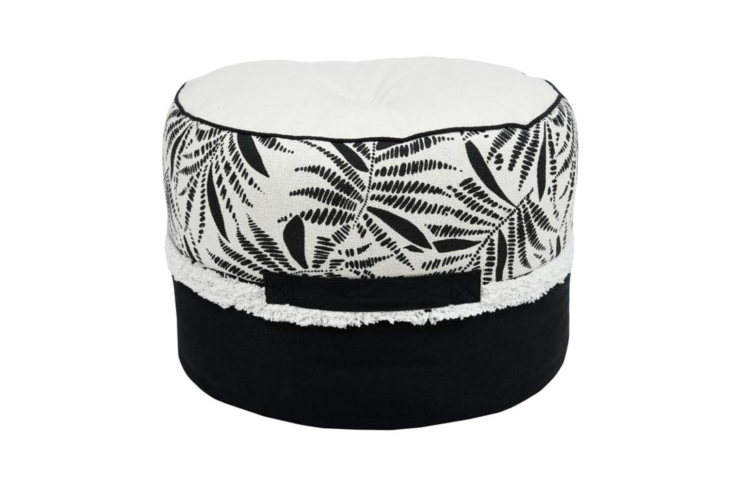 POUF Baumwolle Ziana Ø 40 cm - Weiß, Naturmaterialien (40/30/40cm)