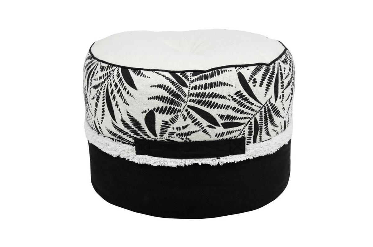 POUF Baumwolle Ziana Ø 40 cm - Weiß, Naturmaterialien (40/30/40cm)