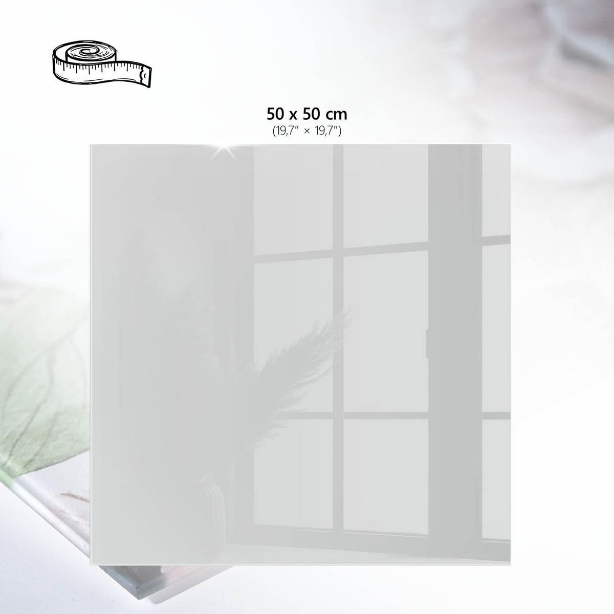 TISCHPLATTE 50x50 cm – Modisches Grau - Gelb, Glas (0.4/50/50cm) - Wallfluent