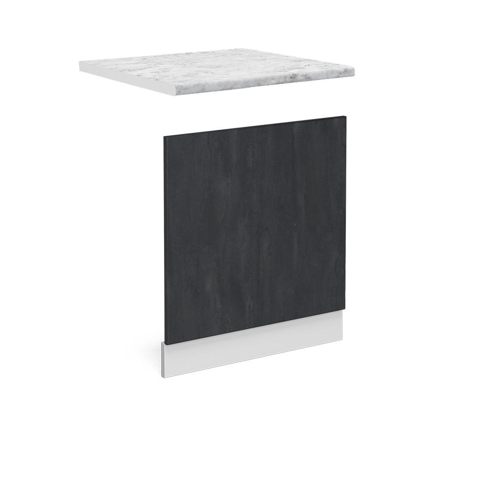FRONTBLENDE R-Line Schwarz Beton 60 cm AP Marmor - Schwarz/Weiß, Holzwerkstoff (60/57.2/1.6cm) - Vicco