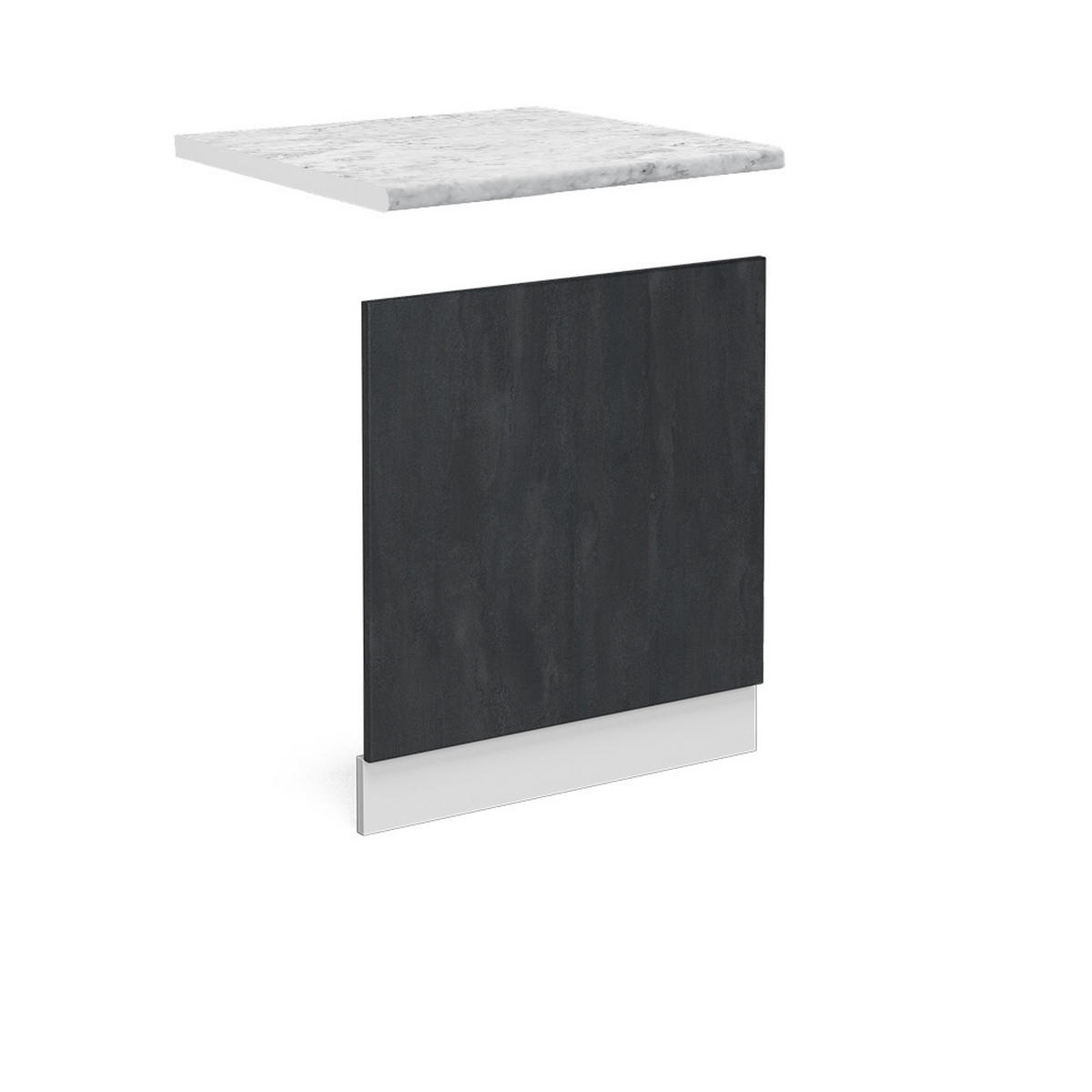 FRONTBLENDE R-Line Schwarz Beton 60 cm AP Marmor - Schwarz/Weiß, Holzwerkstoff (60/57.2/1.6cm) - Vicco