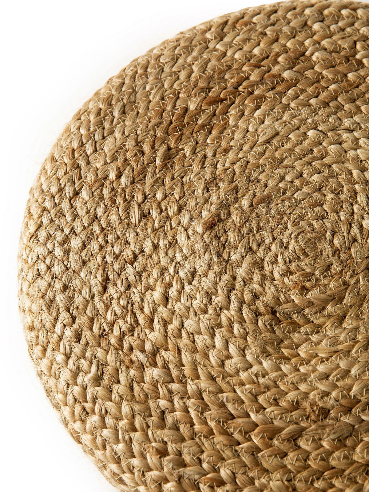 JUTE-POUF handgefertigt Jutta Hellbraun/Schwarz 40x40x40 cm - Hellbraun/Schwarz, Textil (40/40/40cm) - benuta Pure