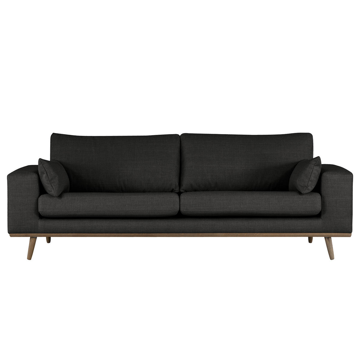 2-SITZER SOFA - Eichefarben/Schwarz, Eichenholz/Textil (197/81/88cm) - home24