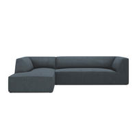 ECKSOFA links Ruby aus Cord blau 4 Sitzplätze - Blau, Textil (180/273cm) - Micadoni