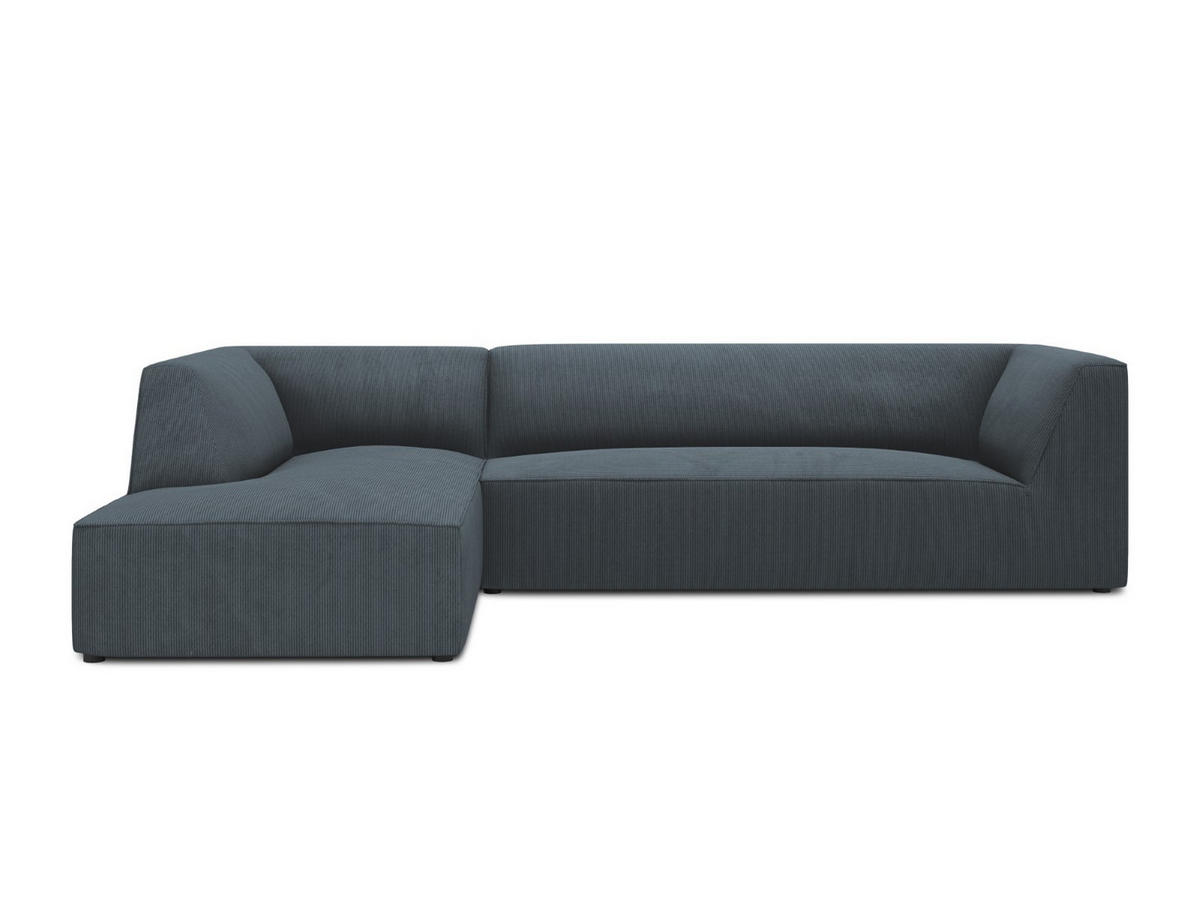 ECKSOFA links Ruby aus Cord blau 4 Sitzplätze - Blau, Textil (180/273cm) - Micadoni