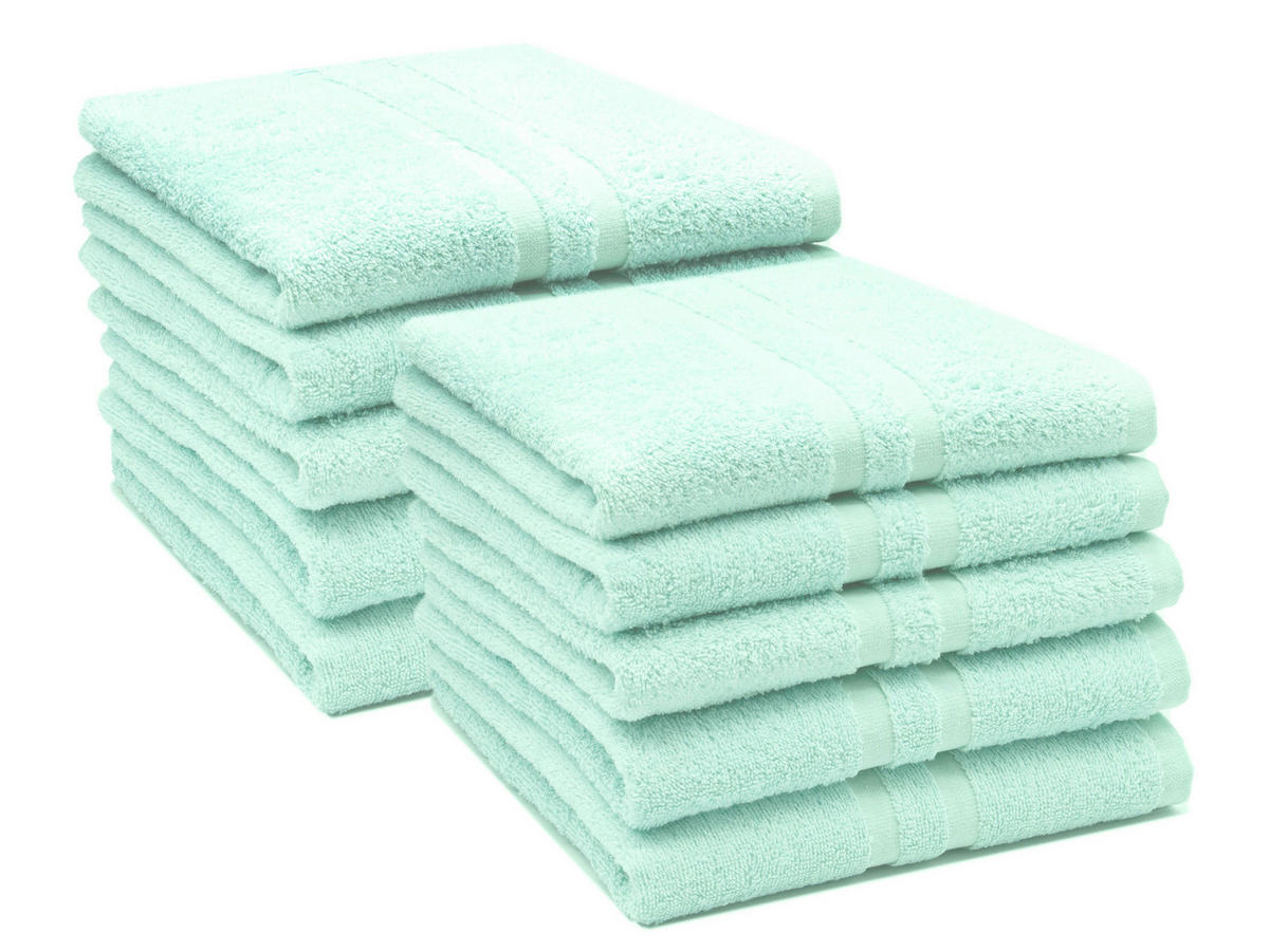 HANDTÜCHER, 6er-Set, 50x100 cm, 100% Baumwolle, Blau - Grün, Textil (50/100cm) - Zollner