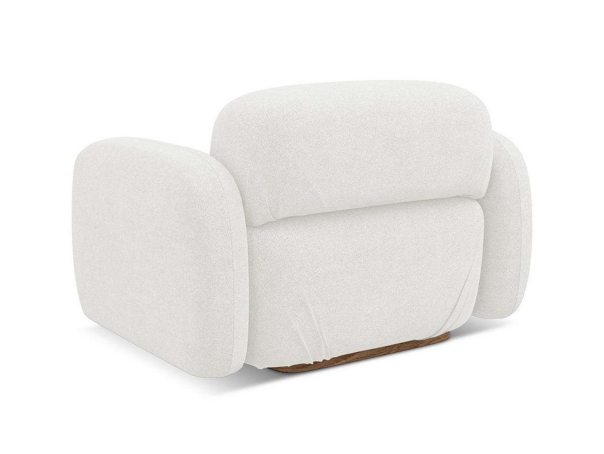 SESSEL Bouclé Stoff Weiß - Weiß/Braun, Holz/Textil (110/73/95cm) - Makamii