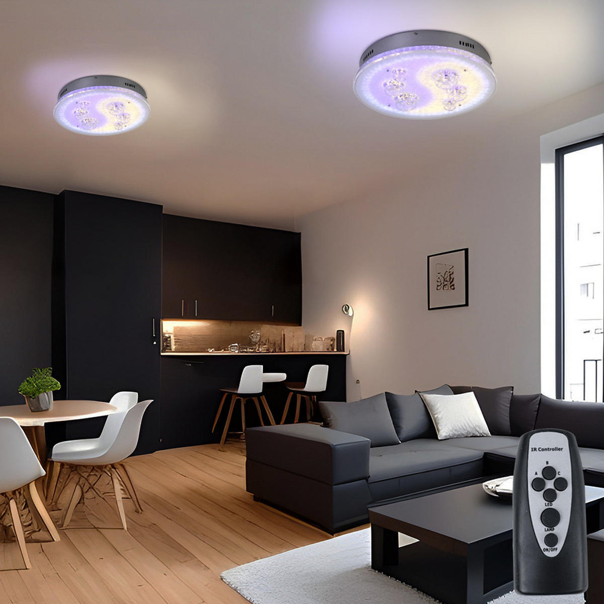 LED DECKENLEUCHTE Metall Silber - Silberfarben, Metall (43/43/12cm) - Globo Lighting